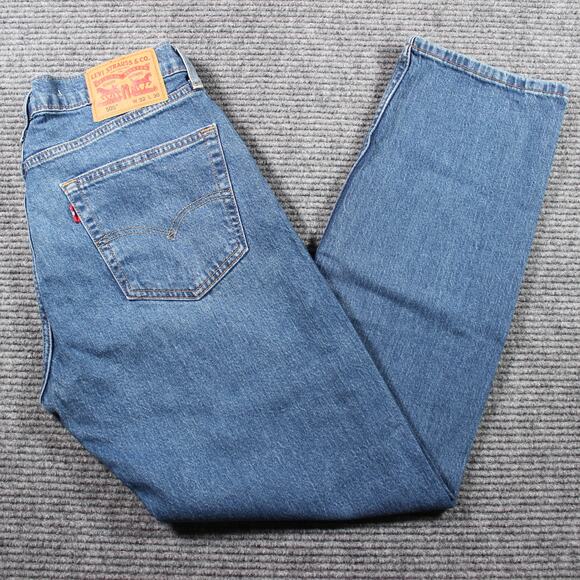 Levi’s 505 Regular Straight Jeans Men’s 32x30 Medium Wash Stretch - Picture 1 of 9